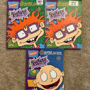 Vintage 90s Nickelodeon Rugrats Coloring Activity Books Set of 3